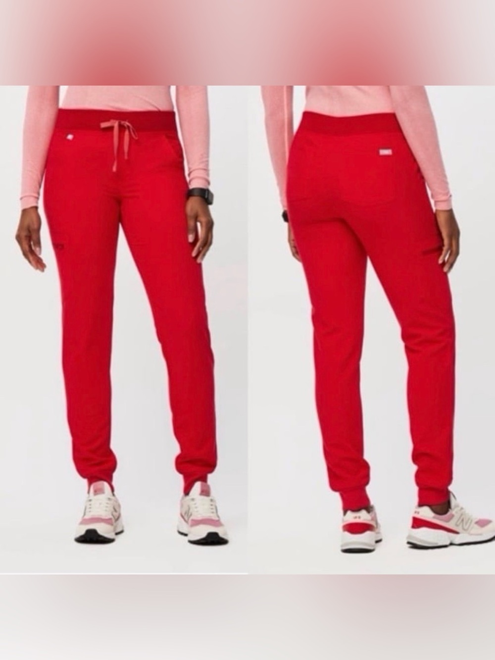 Figs Zamora Red Jogger Scrub Pants Size Medium Tall